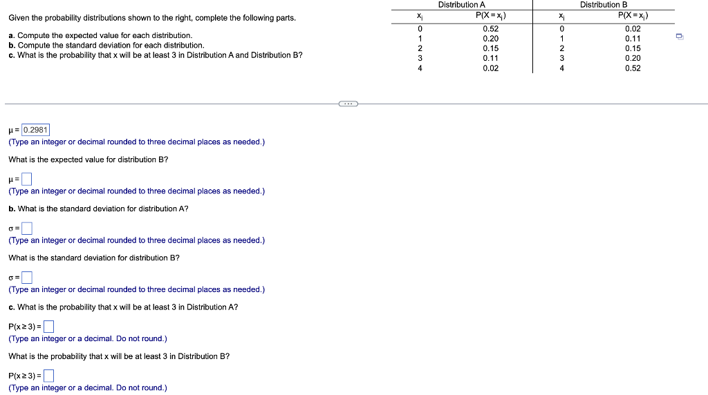 Solved Given The Probability Distributions Shown To The | Chegg.com