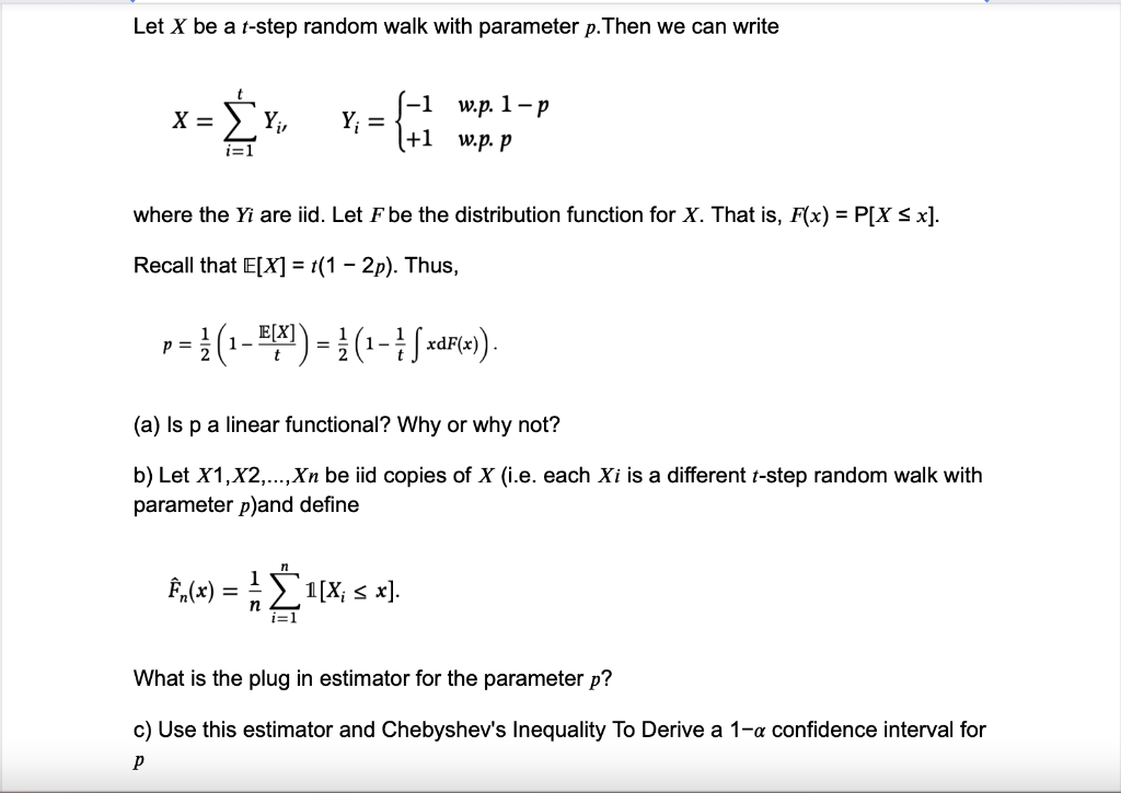 Advanced mathematical statistics question need a b chegg