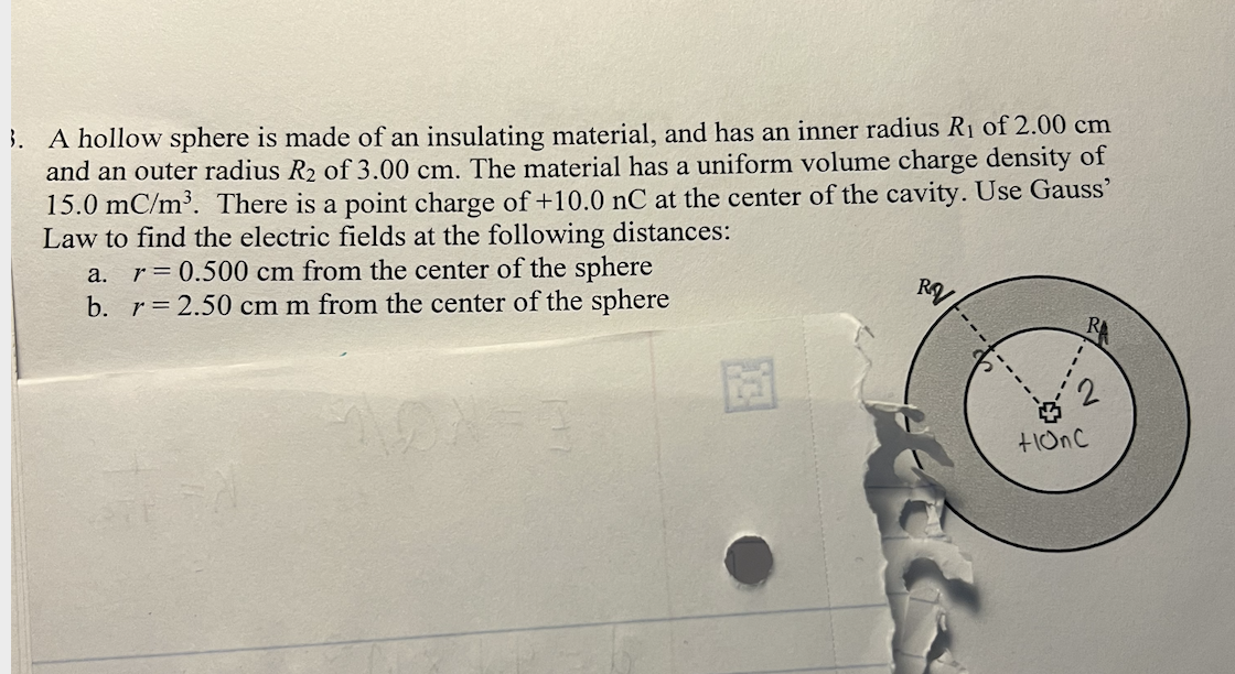 Solved A Hollow Sphere Is Made Of An Insulating Material, | Chegg.com