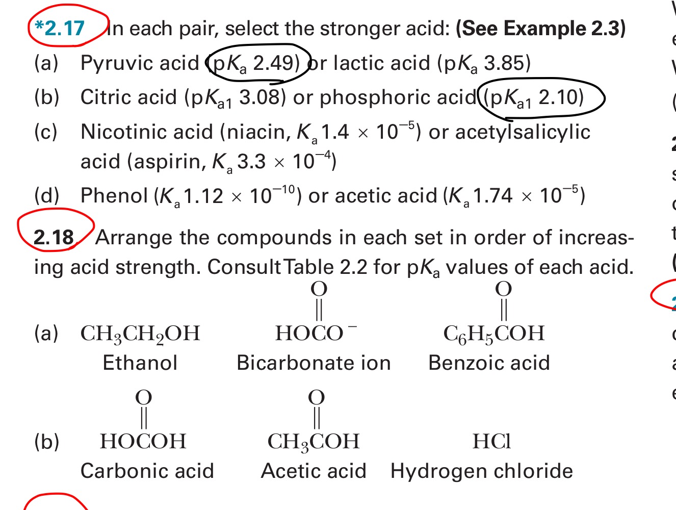 *2.17 In each pair, select the stronger acid: (See | Chegg.com