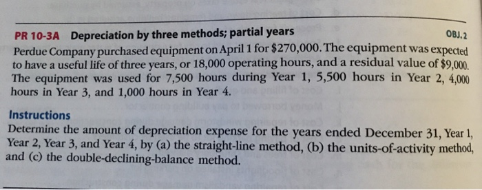 Solved PR 10-3A Depreciation by three methods; partial years | Chegg.com