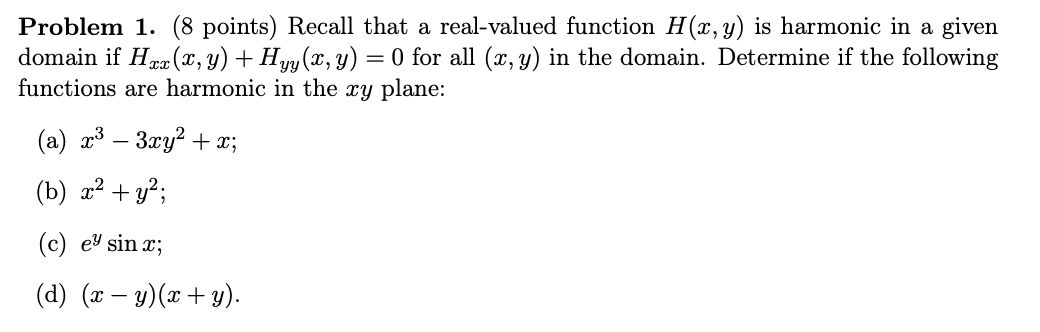 Solved Problem 1. (8 points) Recall that a real-valued | Chegg.com