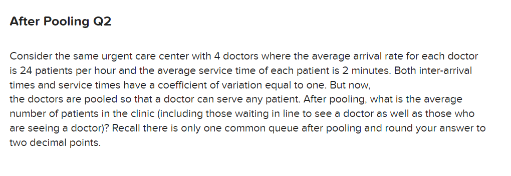 Solved Consider the same urgent care center with 4 doctors | Chegg.com