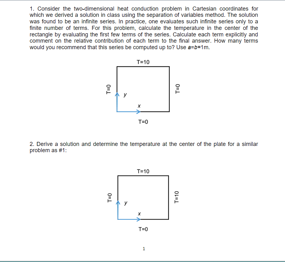 Solved 1. Consider The Two-dimensional Heat Conduction | Chegg.com