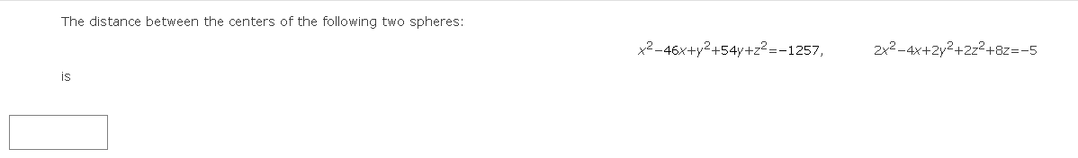 Solved The distance between the centers of the following two | Chegg.com