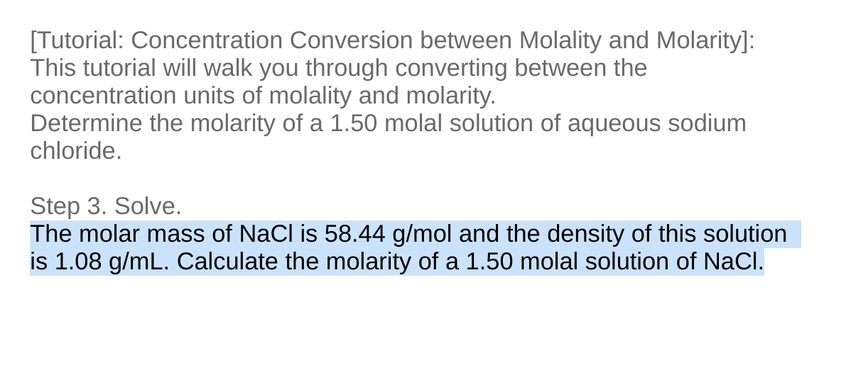 Concentration conversion outlet formula