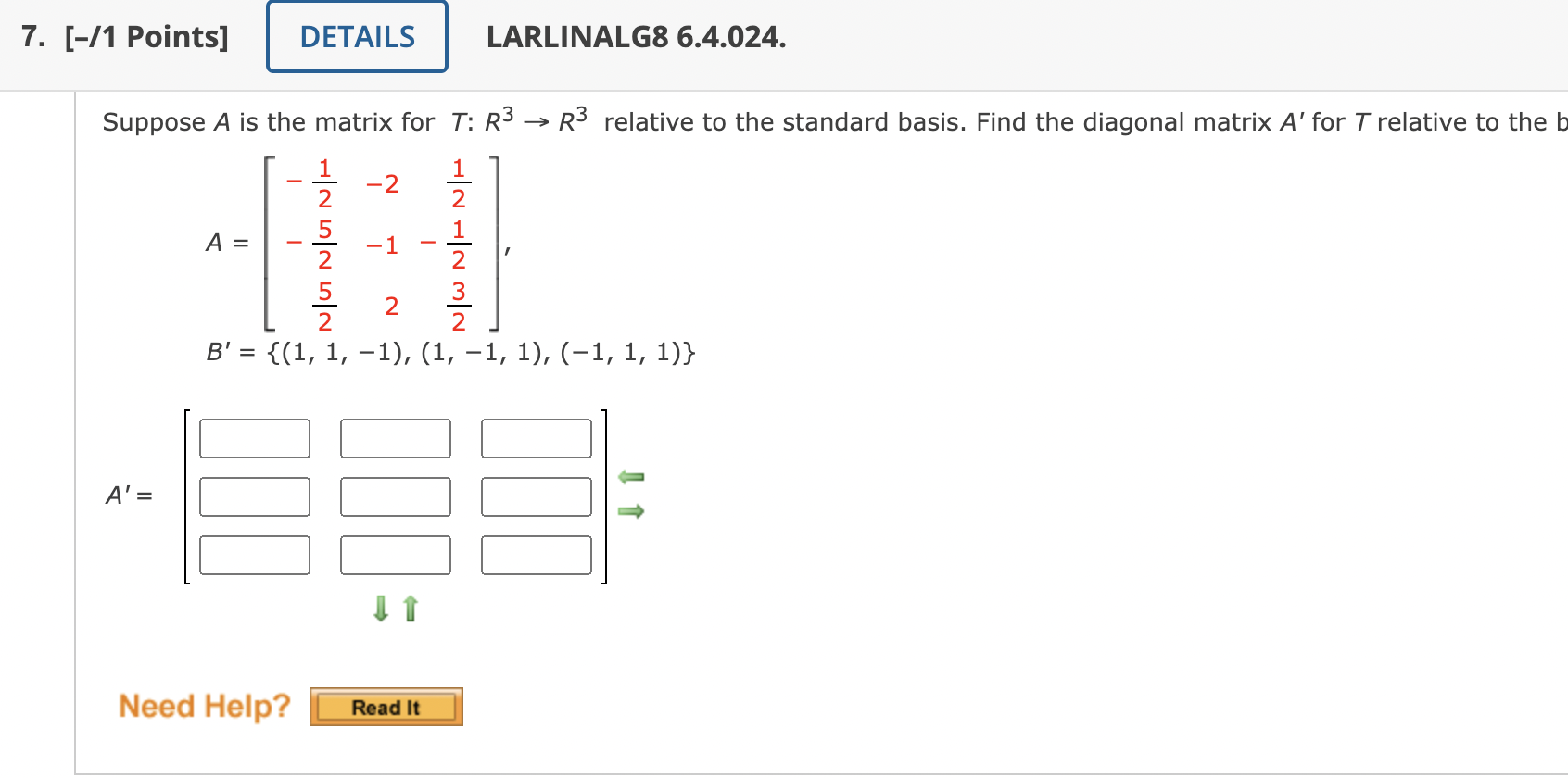 Solved Suppose A Is The Matrix For Tr3→r3 Relative To The 5583