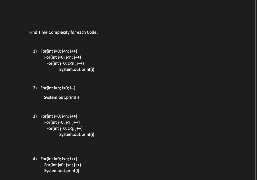 find time complexity of code questions