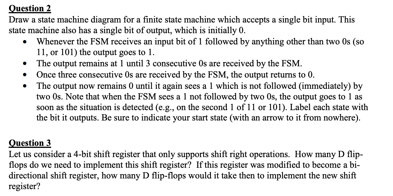 Question 2 Draw a state machine diagram for a finite | Chegg.com