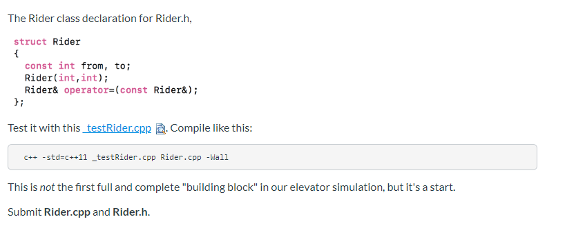 Solved The Rider Class, Exercise Submit Assignment File | Chegg.com