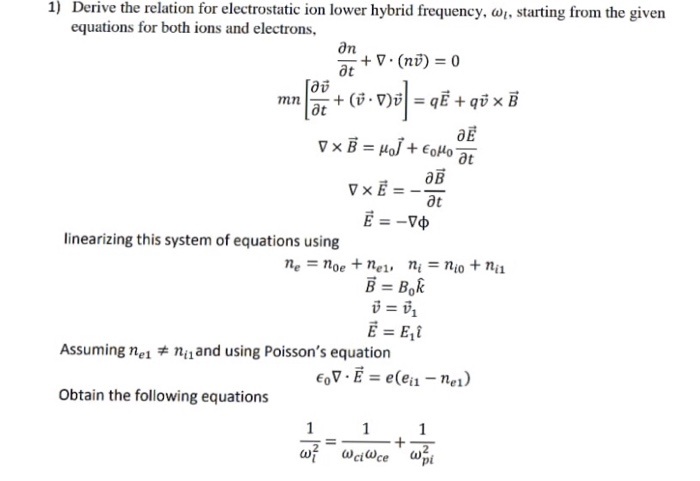 Solved 1) Derive the relation for electrostatic ion lower | Chegg.com