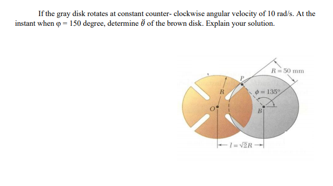 Solved If The Gray Disk Rotates At Constant Counter Clock Chegg Com