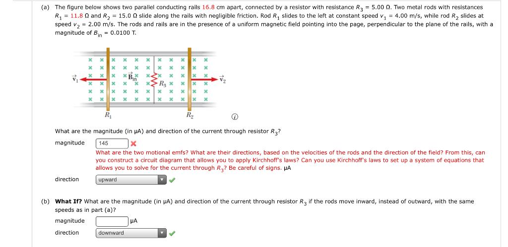 Solved (a) The figure below shows two parallel conducting | Chegg.com