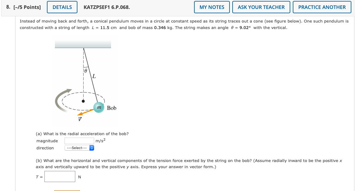 Solved 8 5 Points Details Katzpsef1 6 P 068 My Notes Chegg Com