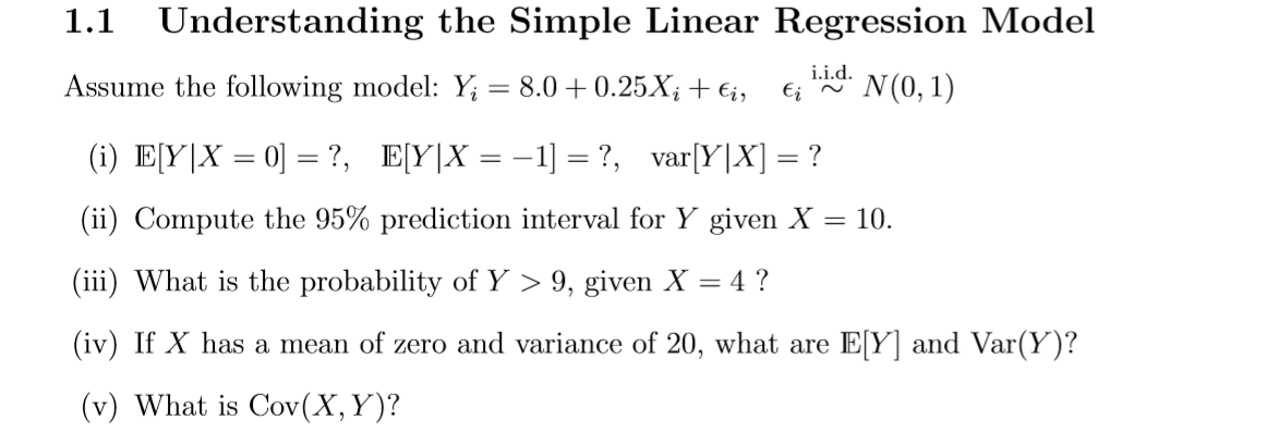 Solved Understanding the Simple Linear Regression Model 1.1 | Chegg.com