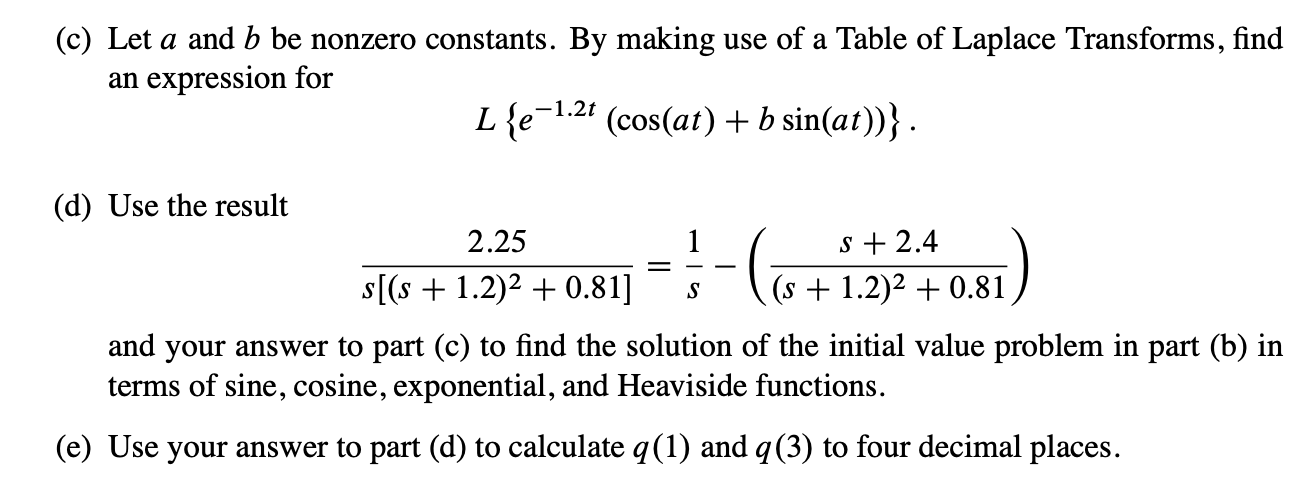 Solved (c) Let a and b be nonzero constants. By making use | Chegg.com