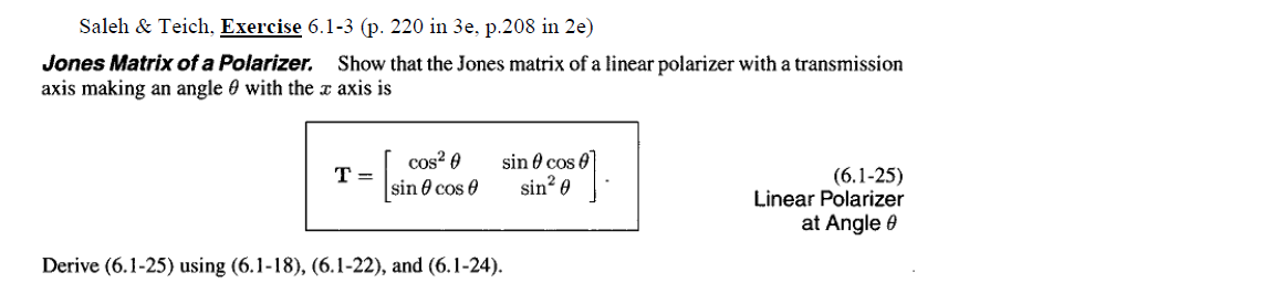 Solved Saleh \& Teich, Exercise 6.13 (p. 220 in 3e, p.208
