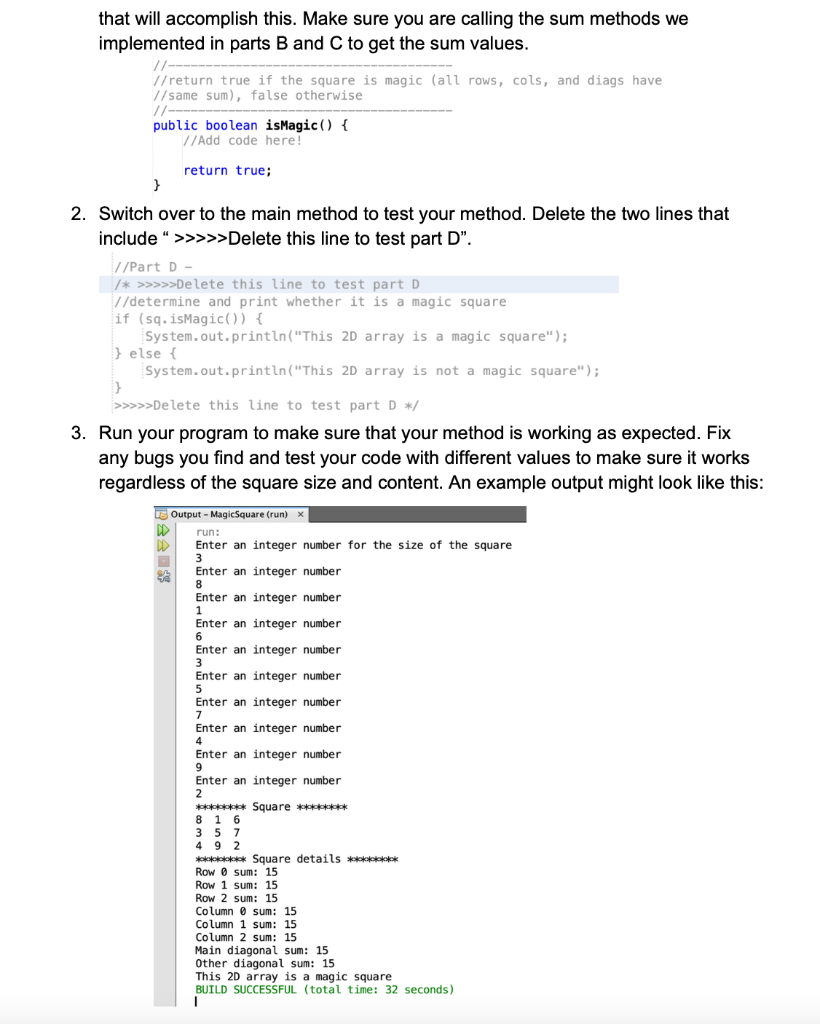 Solved ITSC 1213 - Magic Square Introduction One interesting | Chegg.com