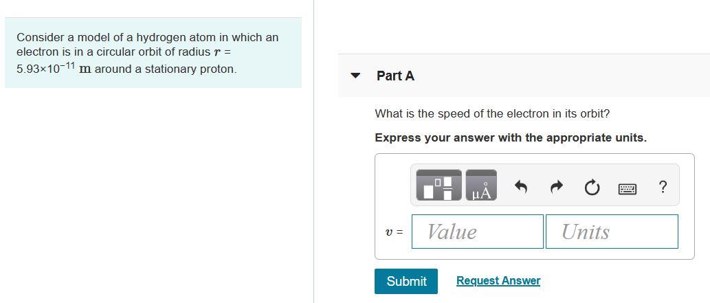 Solved Consider a model of a hydrogen atom in which an | Chegg.com