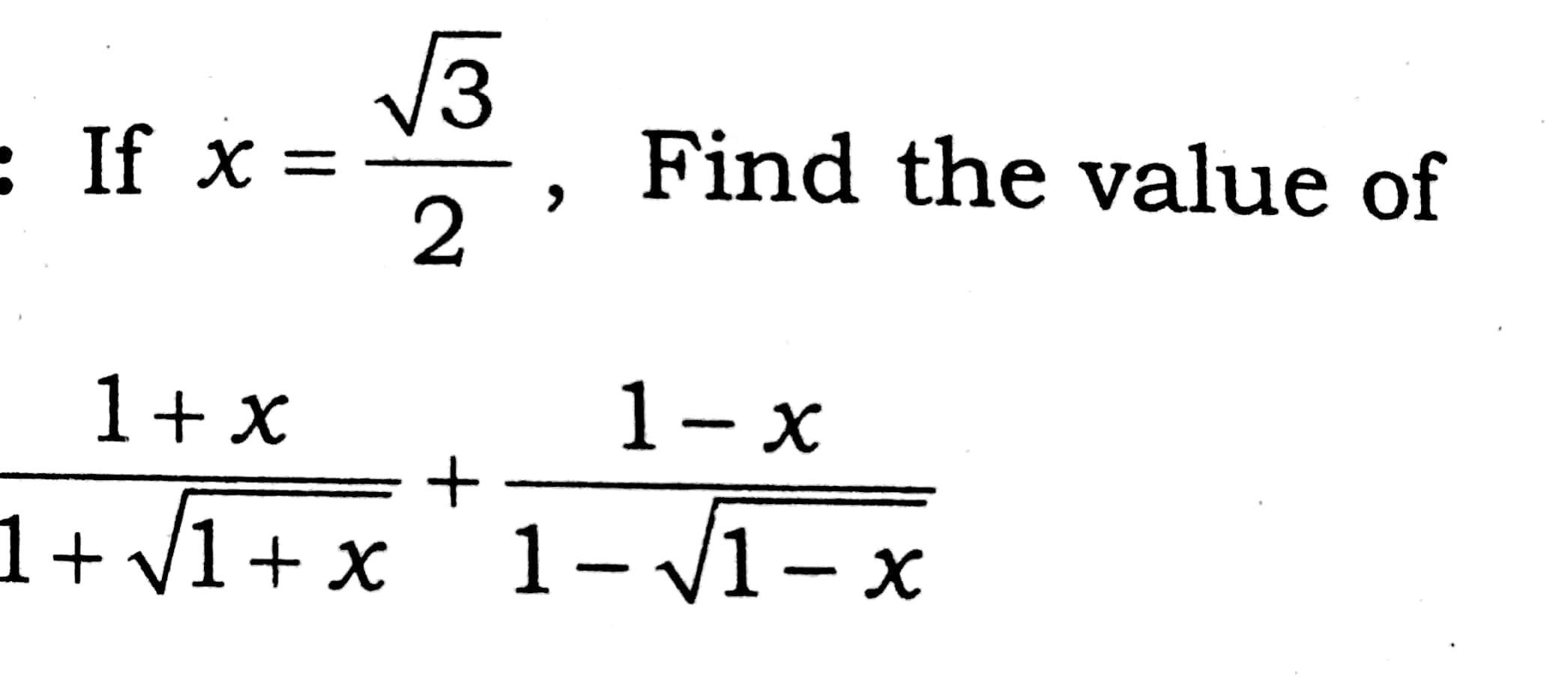 solved-if-x-olar-find-the-value-of-2-1-x-1-x-1-v1-chegg