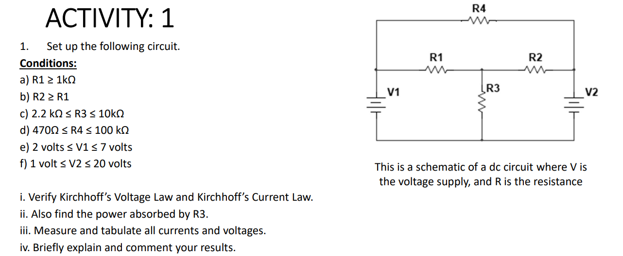 Solved ACTIVITY: 1 Set Up The Following Circuit. 1. | Chegg.com