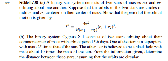 Solved Problem 7.28 (a) A Binary Star System Consists Of Two 