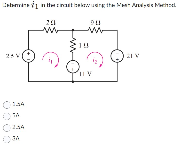 Solved Determine i1 in the circuit below using the Mesh | Chegg.com