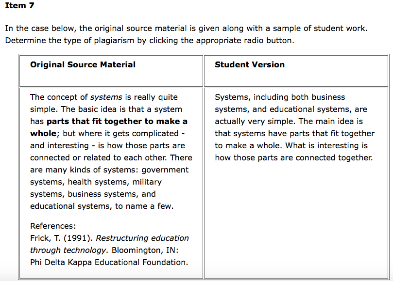 edu/plagiarismTostGR.php Item 1 In the case below