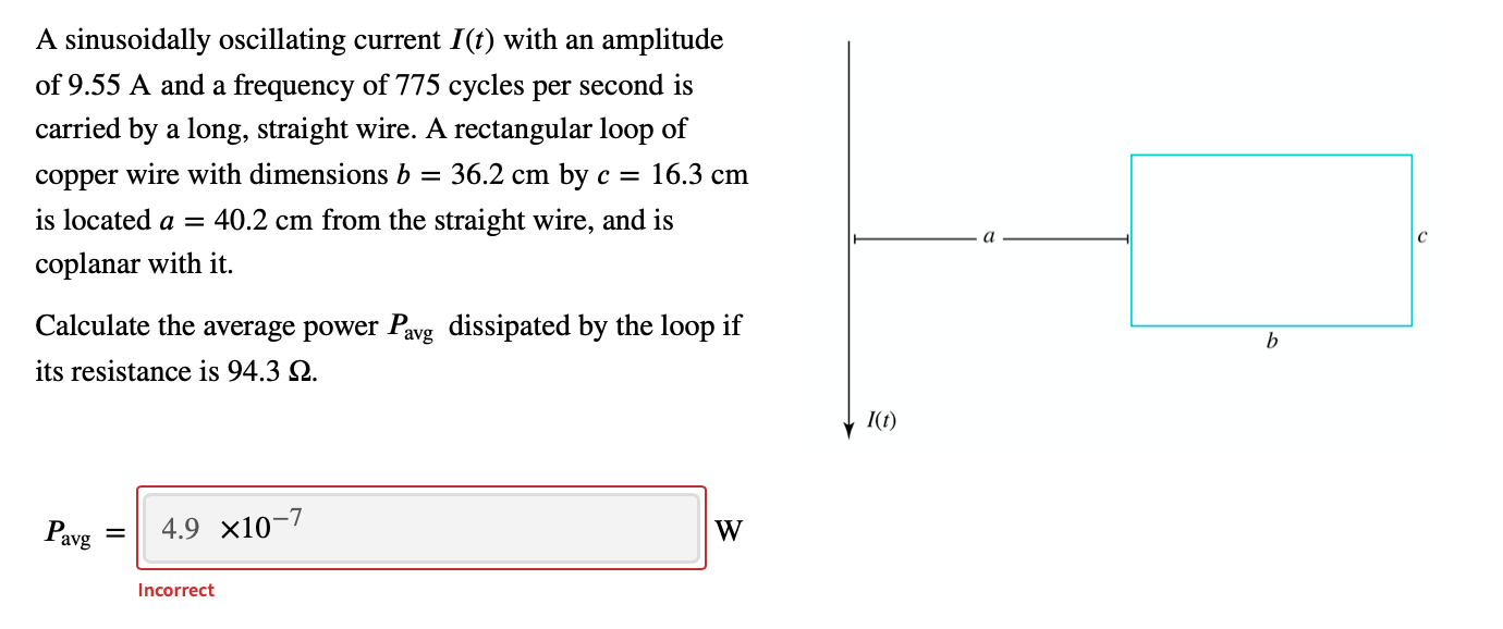 Solved A sinusoidally oscillating current I(t) with an | Chegg.com