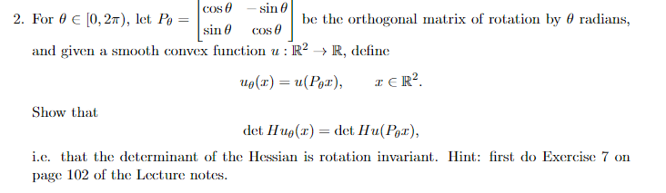 Solved 2. For θ ∈ [0,2π), let Pθ = [ cos θ −sin θ sin θ cos | Chegg.com