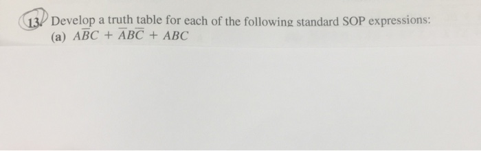 Solved Develop A Truth Table For Each Of The Following 7646