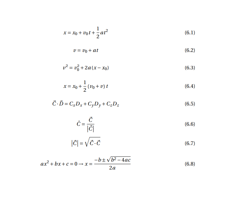 Solved X X0 V0t 21at2 V V0 At V2 V02 2a X−x0 X X0 21 V0 V T