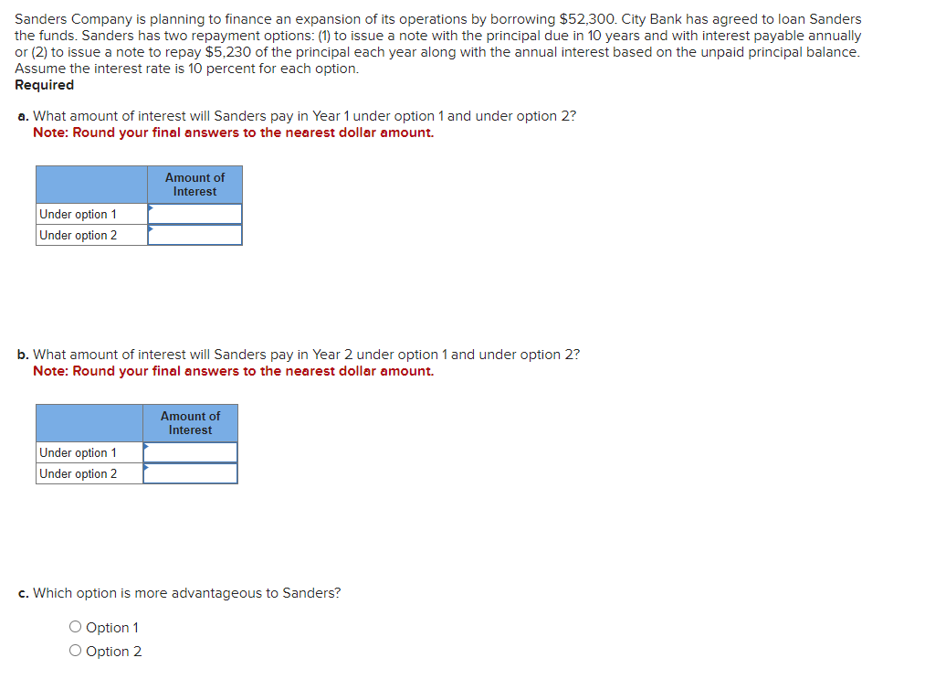 Solved Sanders Company is planning to finance an expansion