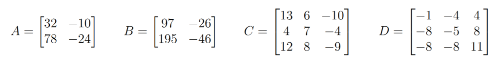 1. Use Python and diagonalize the following matrices | Chegg.com