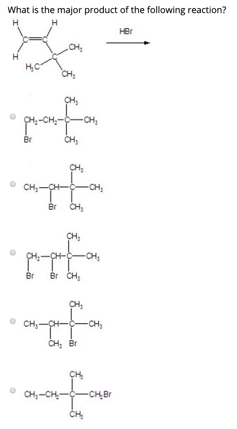 Solved What is the major product of the following reaction? | Chegg.com