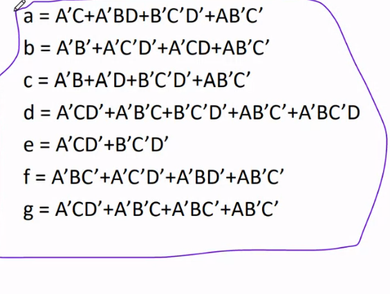 Solved A = A'C+A'BD+B'C'D'+AB'C' B = A'B'+A'C'D'+A'CD+AB'C' | Chegg.com