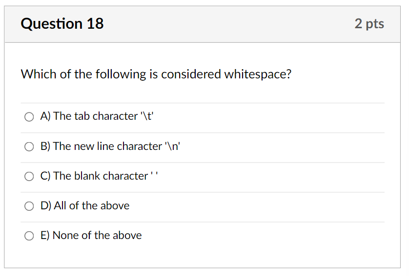 Solved Question 18 Which of the following is considered | Chegg.com