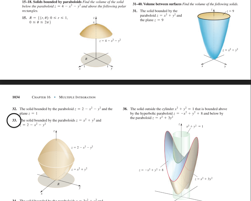 Solved Only Q33 Volume Between Surfaces Find The Volume Of Chegg Com Solved Only Q33 Volume Between Surfaces Find The Volume Of Chegg Com