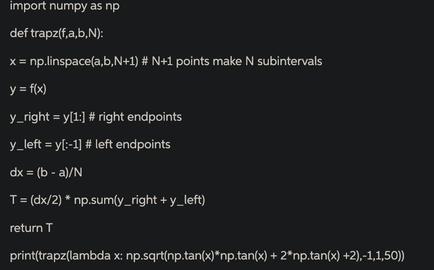 1 -1 This project computes the integral s Vranºx + | Chegg.com