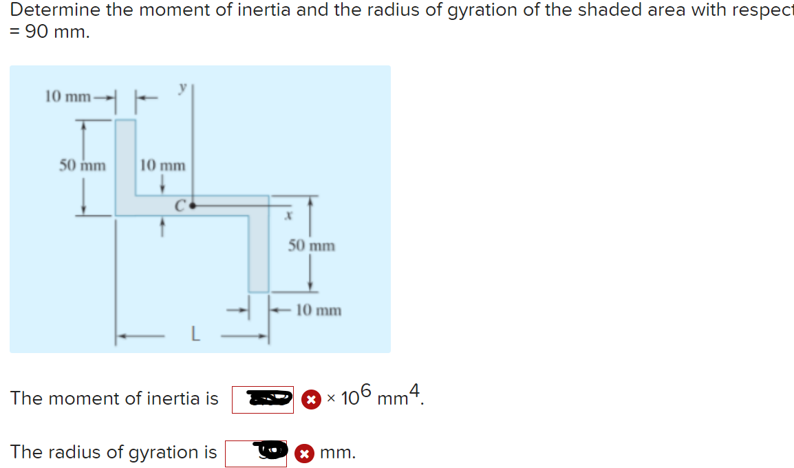 Solved Determine the moment of inertia and the radius of | Chegg.com