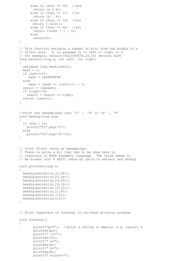 The following C program is a simulator that deals | Chegg.com