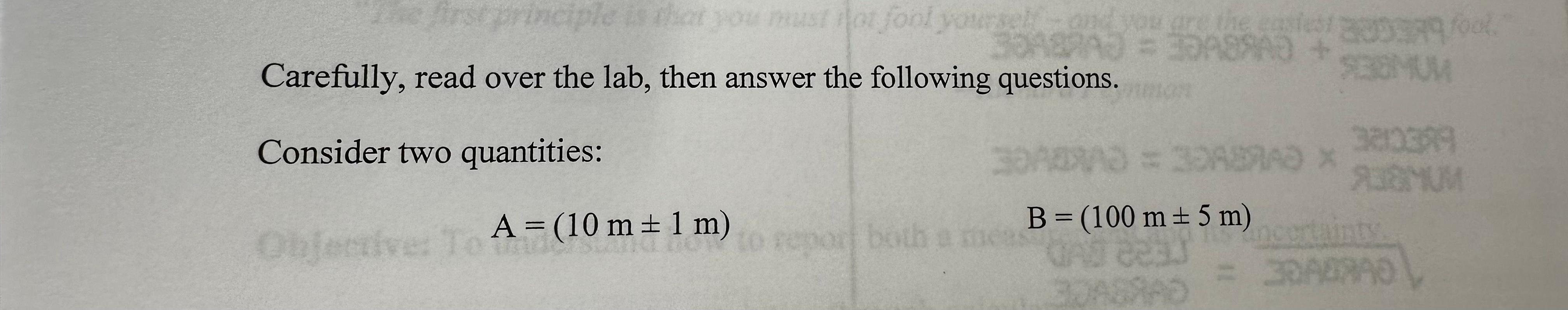 Solved 1. What Is The Uncertainty Of (A+B)? 2. What Is The | Chegg.com