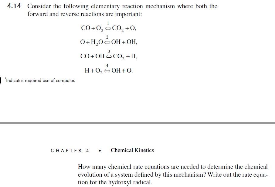 Solved 4.14 Consider the following elementary reaction | Chegg.com