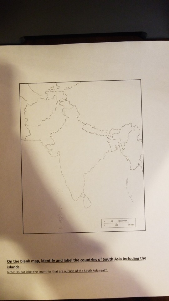 Solved On the blank map, identify and label the countries of | Chegg.com