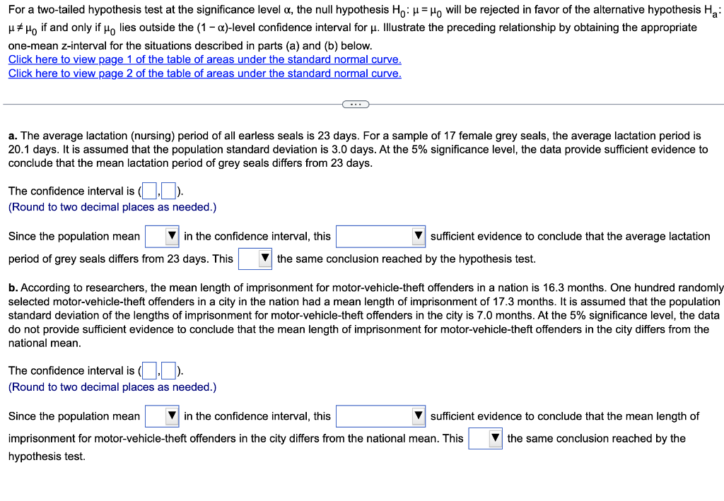 two tailed z test null hypothesis