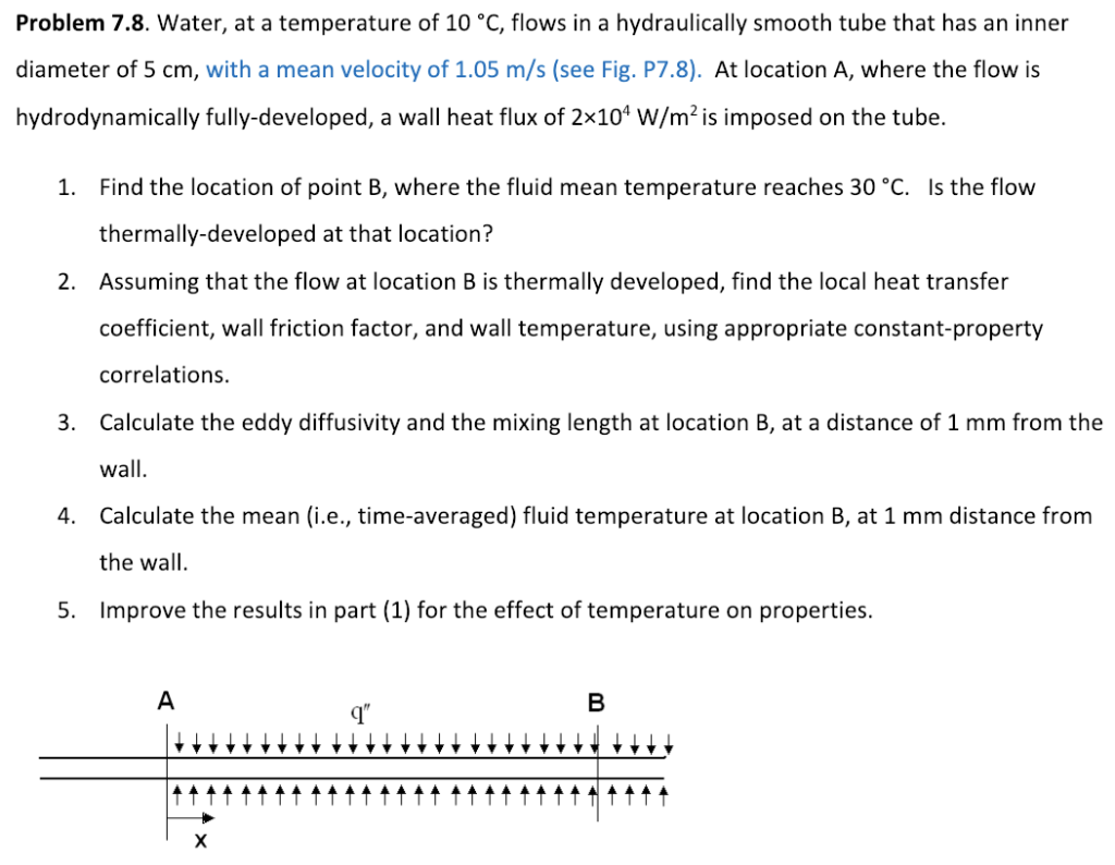 Solved Problem 7.8. Water, at a temperature of 10 °C, flows | Chegg.com