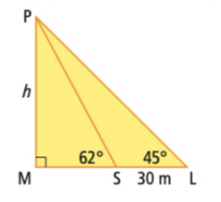 Solved Find h in this triangle using your knowledge of sin , | Chegg.com