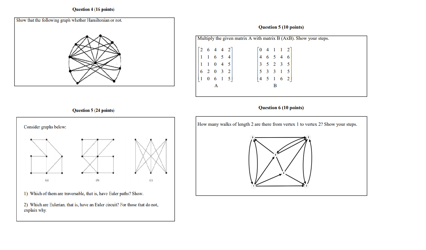 Solved Question 4 (16 points) Show that the following graph | Chegg.com