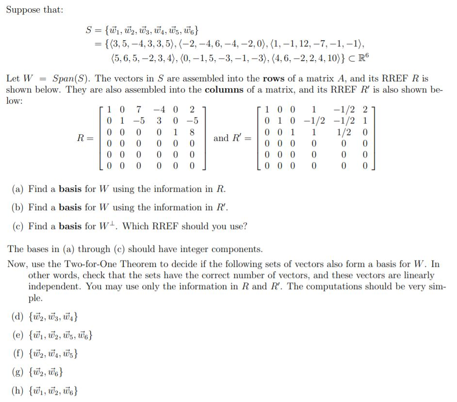 Solved Suppose That S 1 2 3 4 5 W6 3 5 4 Chegg Com