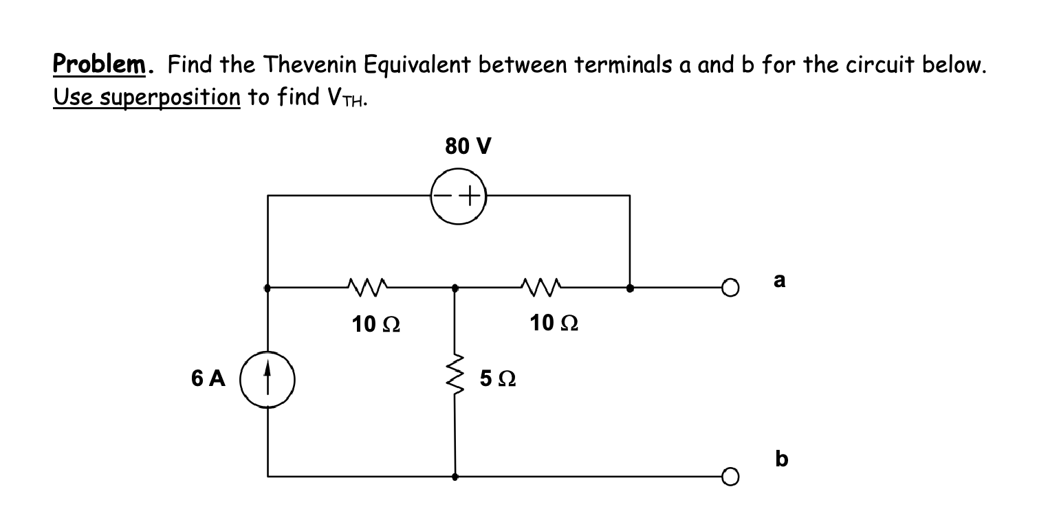 Problem. Find the Thevenin Equivalent between | Chegg.com